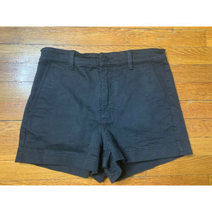 Everlane Black Cotton Twill High Rise Shorts Size 6